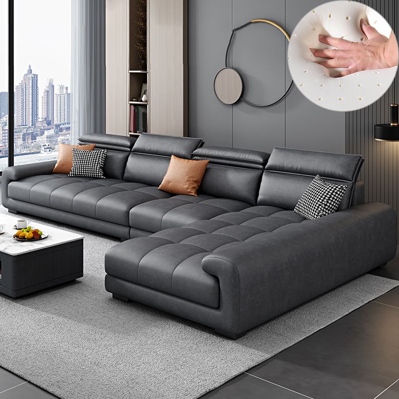 4-seater Sectional with Adjustable Head Pillow for Living Room