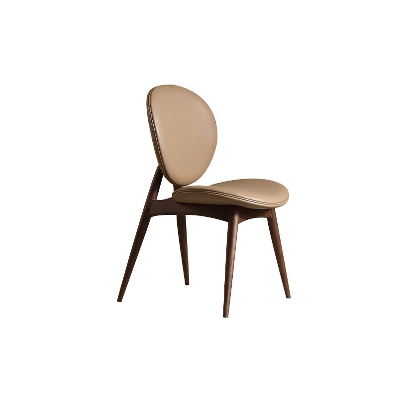 Contemporary Solid Wood Side Chair Upholstered Armless Dining Chair