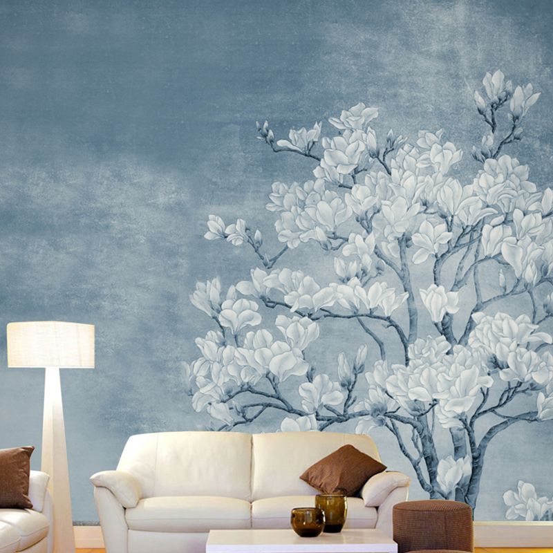 Decorative Blossoms and Tree Mural for Dining Room Decor Contemporary Wall Art, Custom-Made