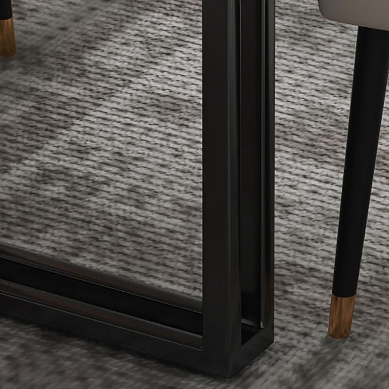 Modern White and Black in Marble Counter Table Rectangle Dining Table for Kitchen