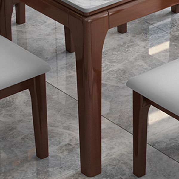 Stone Dining Room Collection Midcentury Style Rectangle 4 Legs Furniture for Home