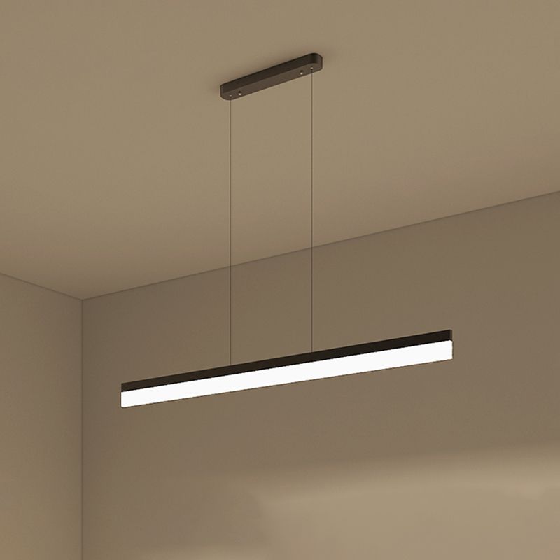 Nordic Modern Island Light LED Simple Rectangle Aluminum Pendant Light Fixture