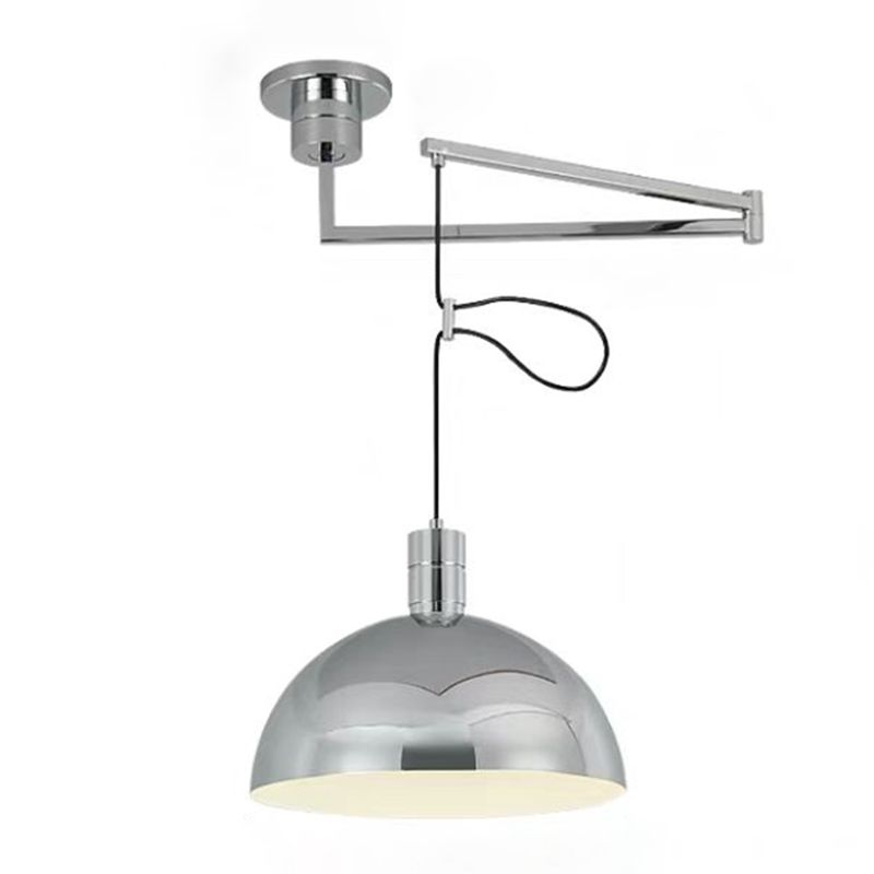 Postmodern Style Bowl Shade Hanging Light Metal 1 Light Pendant Lamp for Restaurant