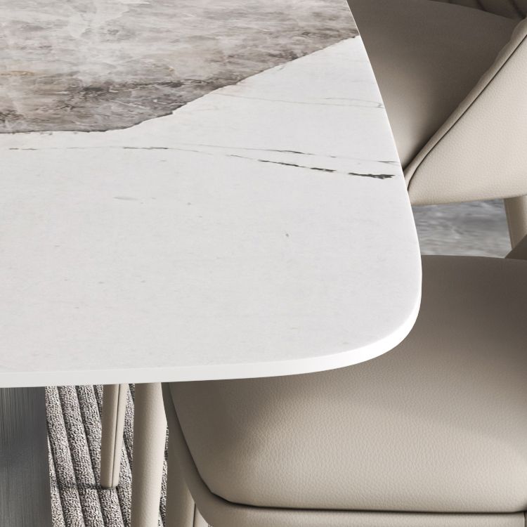 Designer Style 1/3/4/7 Pieces Dining Set Sintered Stone Dining Table with Leather Chairs