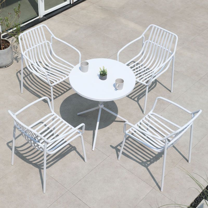 Contemporary Style 1/5 Pcs Bistro Set Metal Round Bistro Table Set