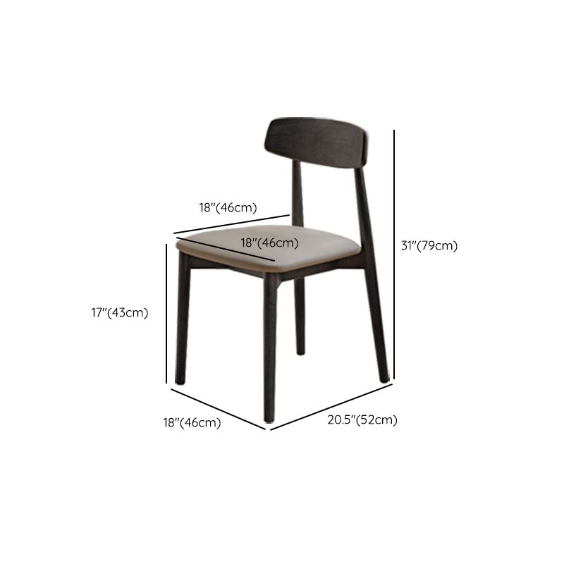 Contemporary Wood Open Back Armless Dining Chairs(Set of 1/2/4/6/8)
