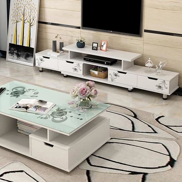 Scandinavian TV Media Stand Engineered Wood TV Stand Console