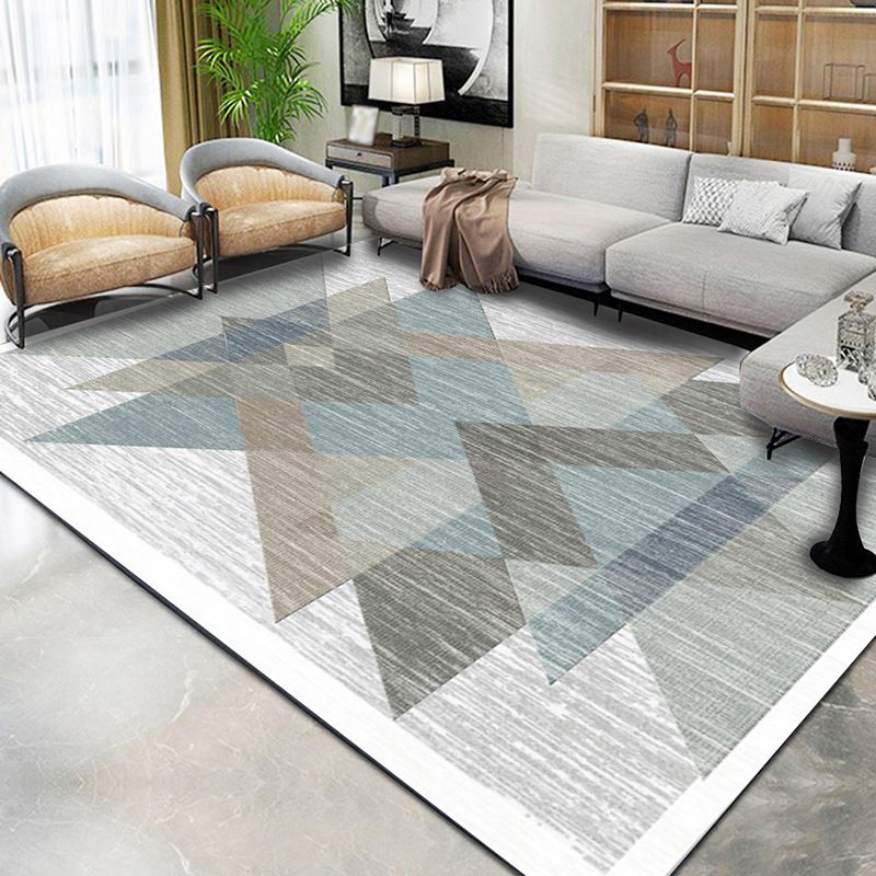 Grijs eenvoudig tapijten polyester grafisch vloerkleed niet-slip achterste tapijt voor woonkamer