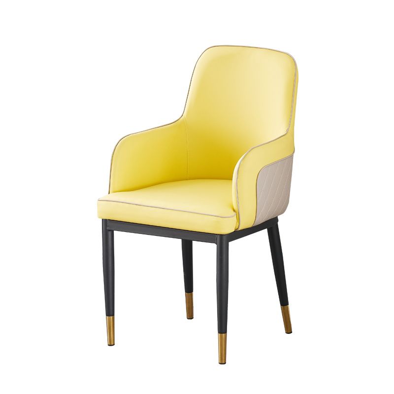 Silla auxiliar de comedor de estilo moderno Sillón de cocina con patas de metal