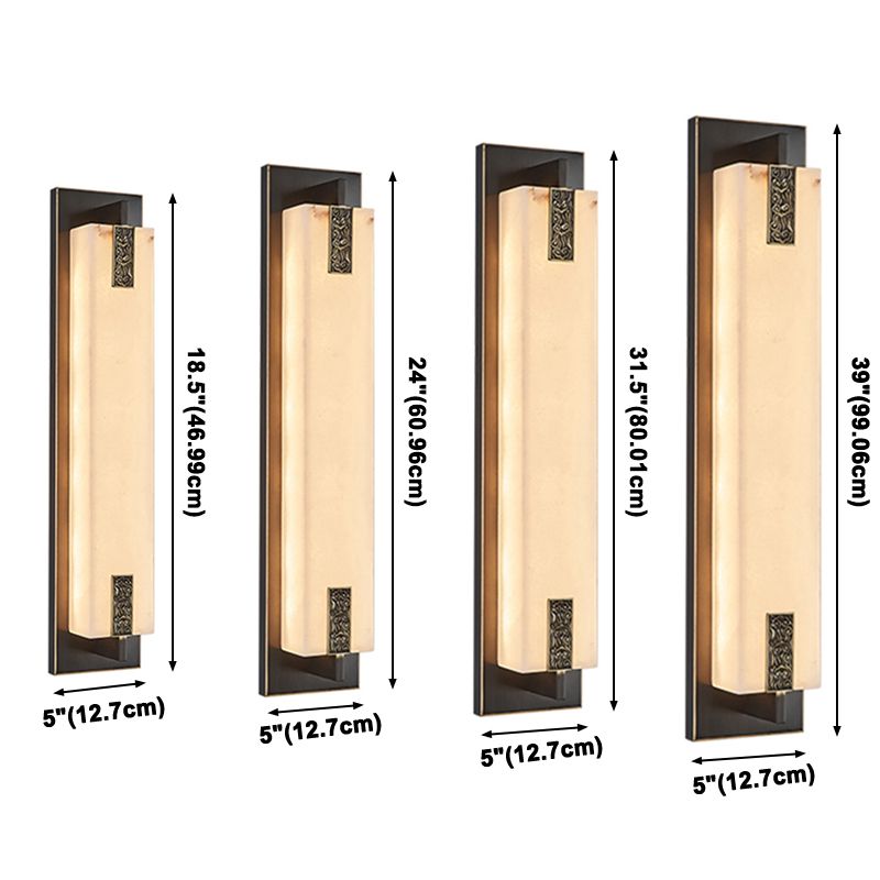 Lampade a parete rettangolari in metallo a 1 campo moderno lampada a monte per soggiorno