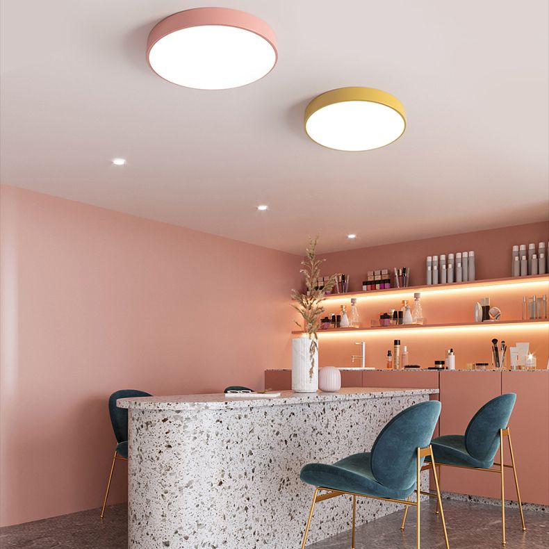 Plafoniera moderna da incasso in stile amaretto, rotonda, in acrilico, a LED, da incasso