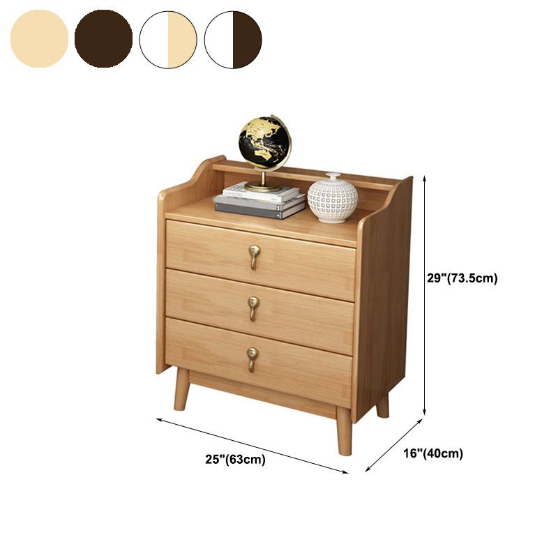Glam Rubber Wood Bedroom Storage Chest Vertical Chest with Drawers