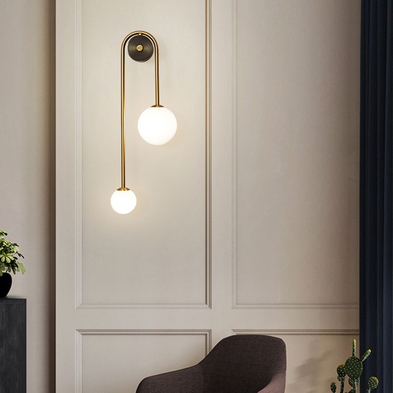 1/2-Light Golden Wall Mounted Sconce LED Wall Light for Living Room