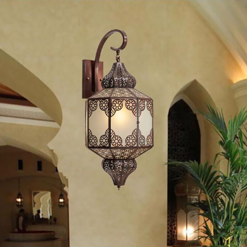 1 Kopf Metallic Leuchtenbeleuchtung traditionelle schwarze Laternen -Außenlampe im Freien