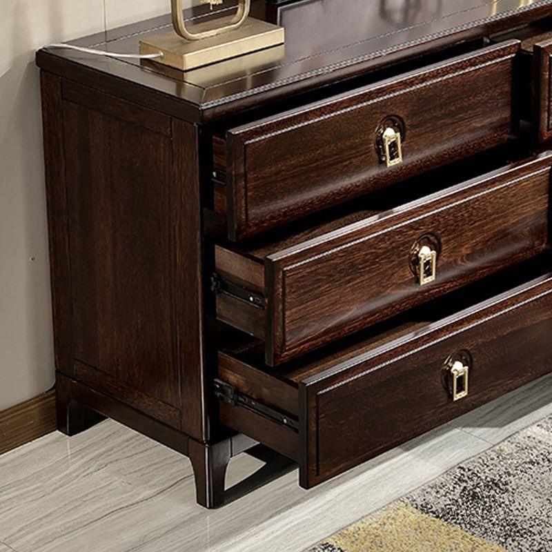 Mid-Century Modern Accent Chest Rectangle Brown Lacquered Wood Chest