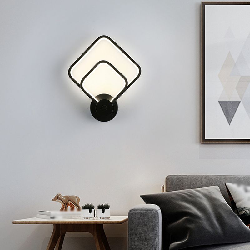 Modernista Doble cuadrado cuadrado LED LED Minimalismo Luz de pared Montada para comedor