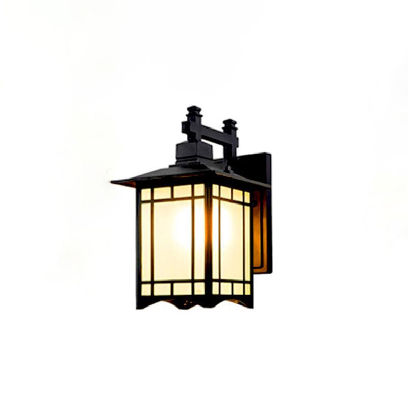 Squared Glass Wall Mount Lamp 1-Light Vintage Wall Lighting Fixture for Balcony