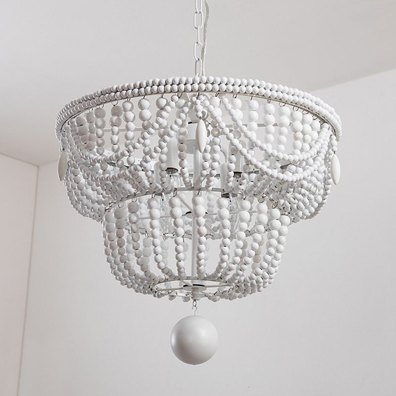 Korbförmige hölzerne Anhänger Kronleuchter Landstil Deckenhängung Lampe