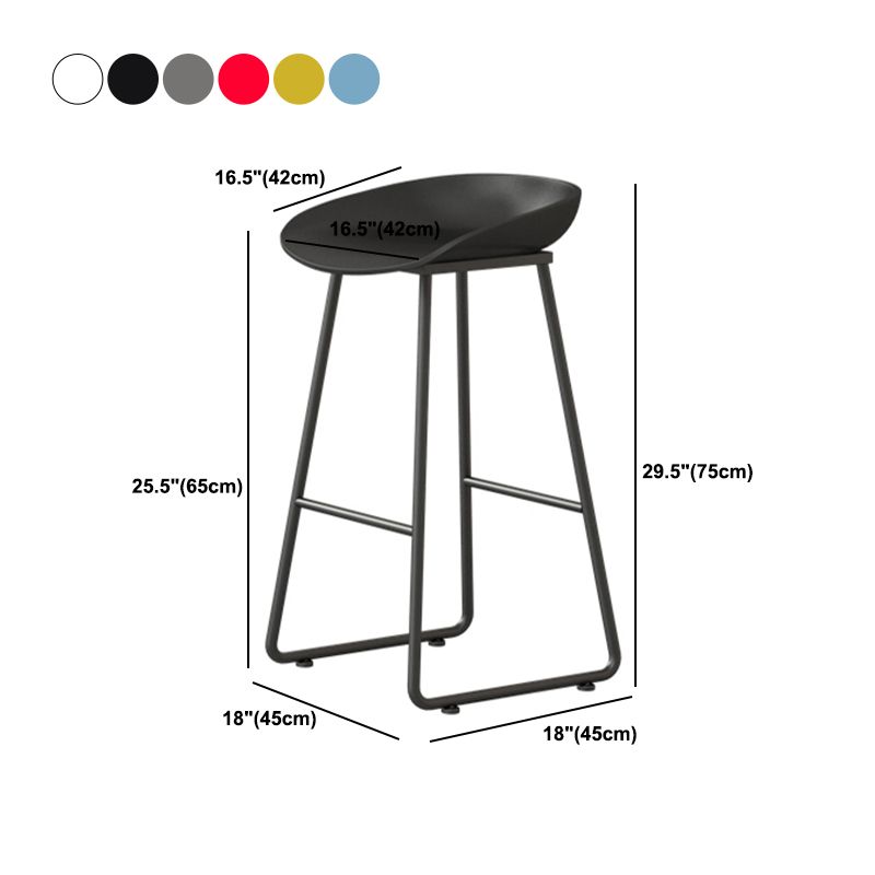 Modern Backrest Counter Stool Iron Kitchen Bar Stool with Acrylic Seat