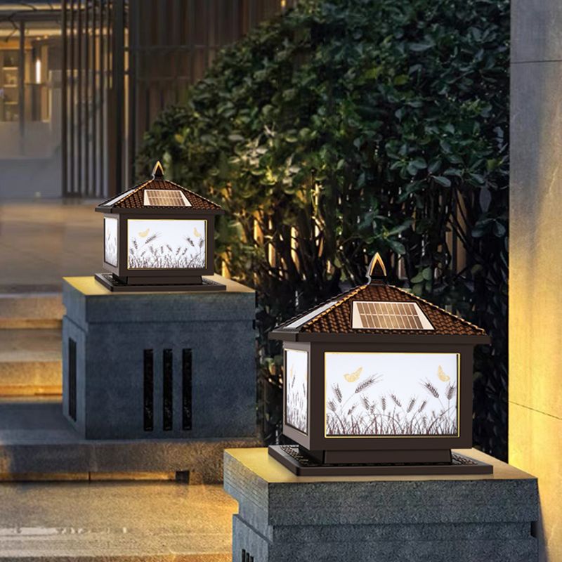 Modern LED Pillar Lamp Creative Solar Lighting Fixture for Garden