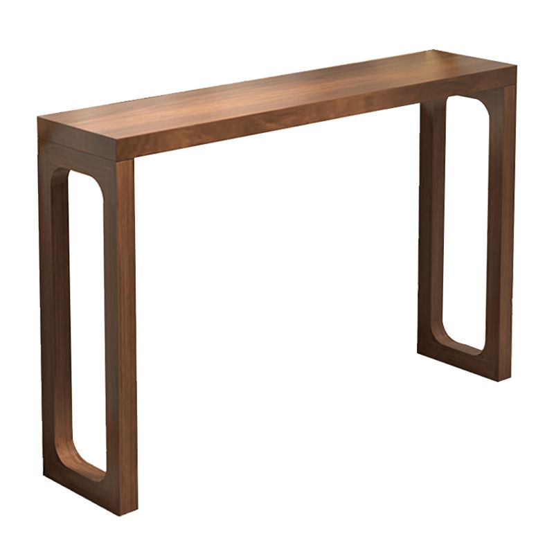 Solid Wood Rectangle Console Table Sled Base 33.46" Tall End Table