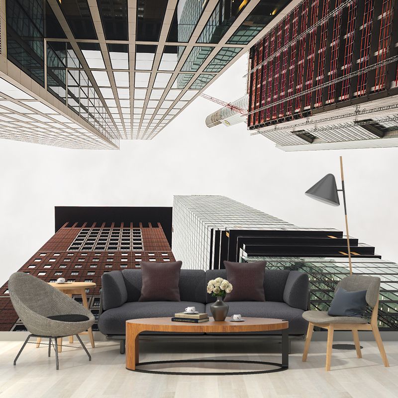 Photography Horizontal City Wall Mural Decal Moisture Resistant for Meeting Room