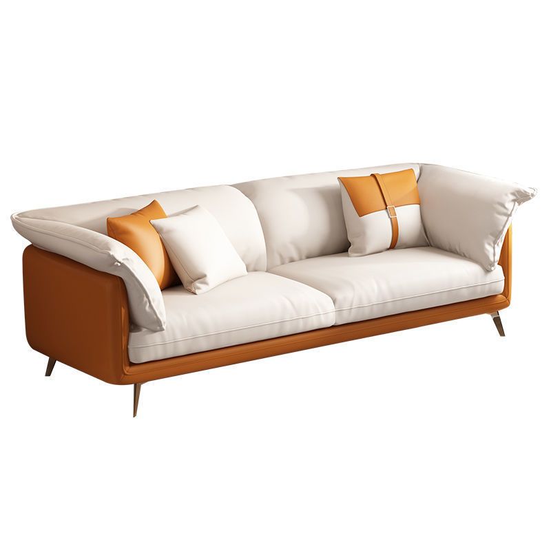 Square Arm Sofa Pillow Top Sofa with Multiple Cushions for Living Room and Apartment