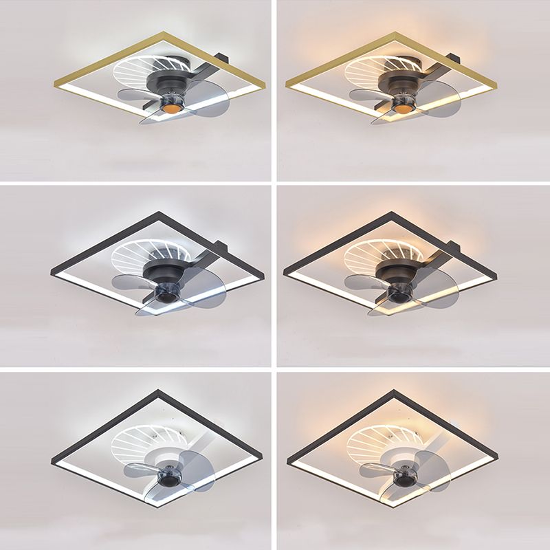 Modern Ceiling Mount Lamp Simple LED Ceiling Fan Light with Acrylic Shade for Living Room