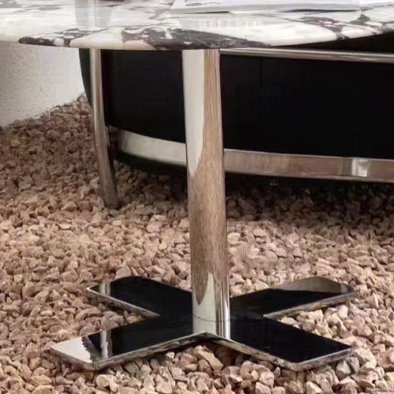 Rustic Sofa Side Accent Table Pedestal Metal Round Living Room Corner Table
