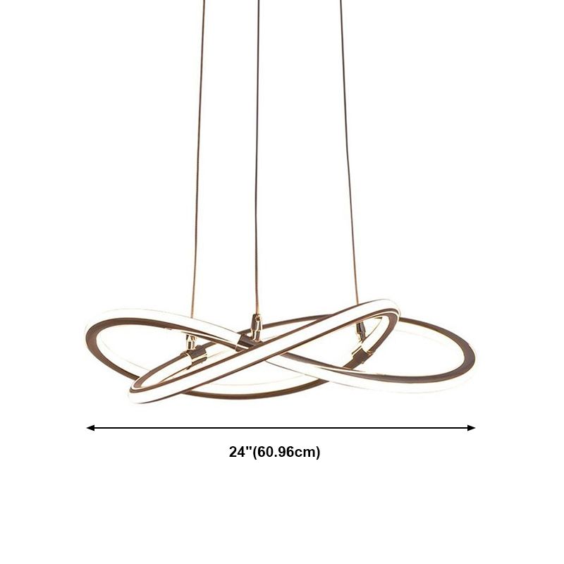 Modern Metal Hanging Ceiling Lights Linear Pendant Chandelier for Dining Room