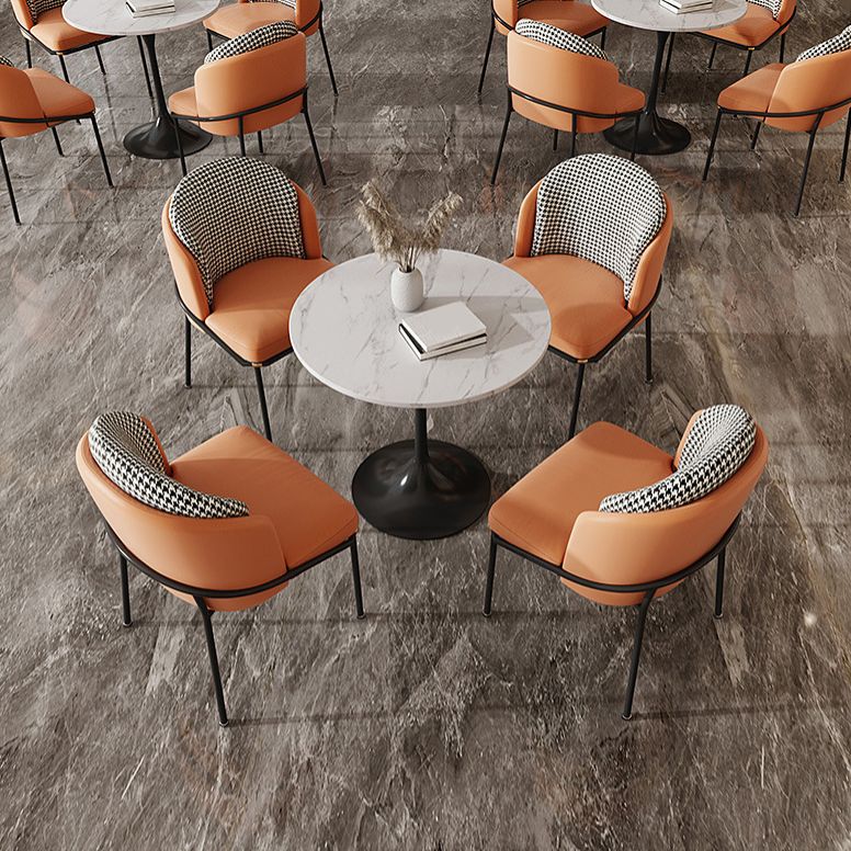 Glam Style Sintered Stone Dining Set Round 1/2/5 Pieces Dining Set