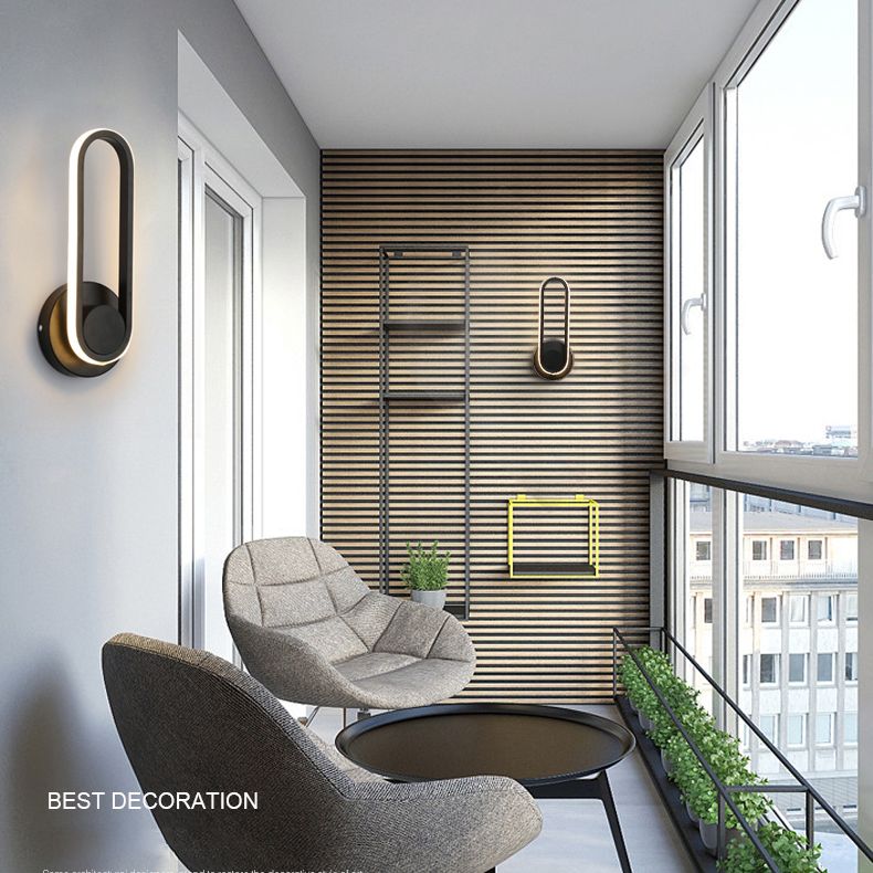 Lámpara de pared rotativa LED oblonga en moderna luz de pared de aluminio de estilo conciso con sombra acrílica