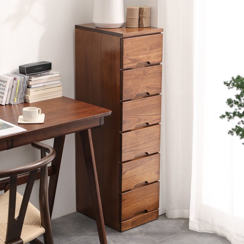 15.74" Wide Mid-Century Modern Wood Accent Chest with 6 Drawers