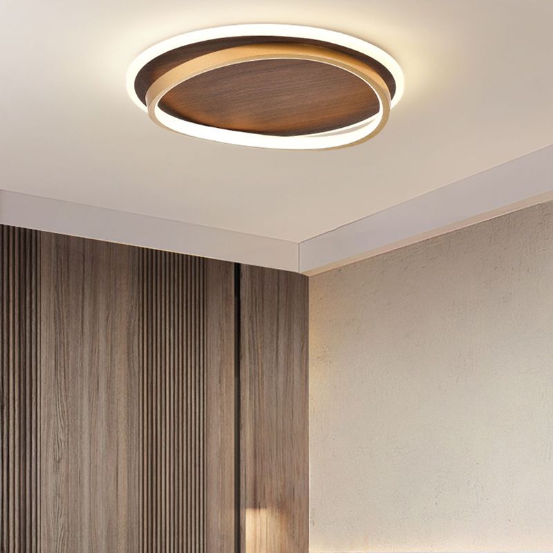 LED Modern Metal Flush Mount Oval Shape Ceiling Light with Acrylic Shade for Passage