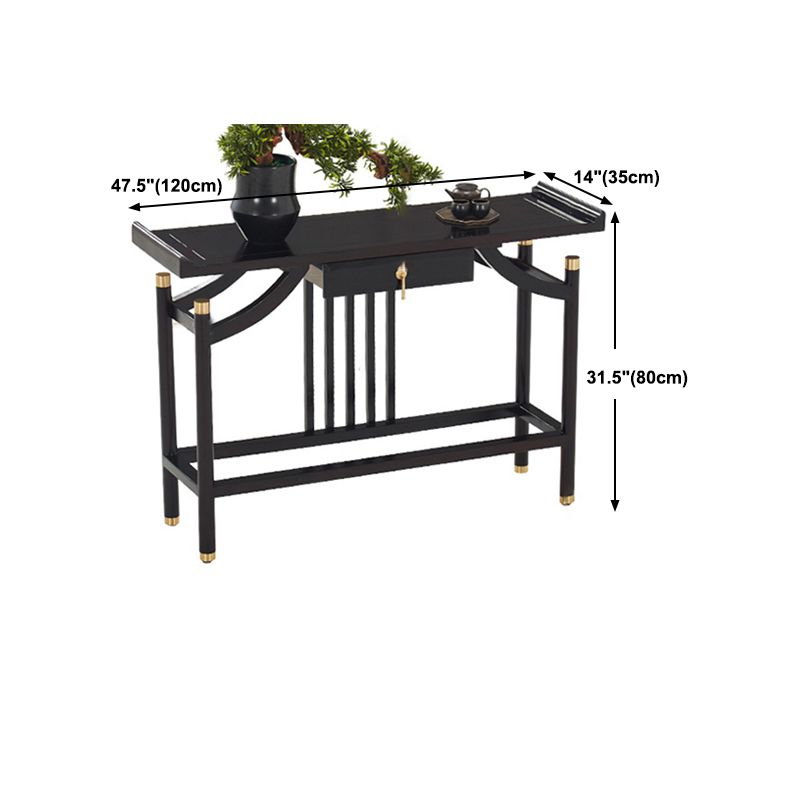 31 Inch Console Table Solid Wood Rectangle Console Table 31.5-inch Tall Accent Table with Sh