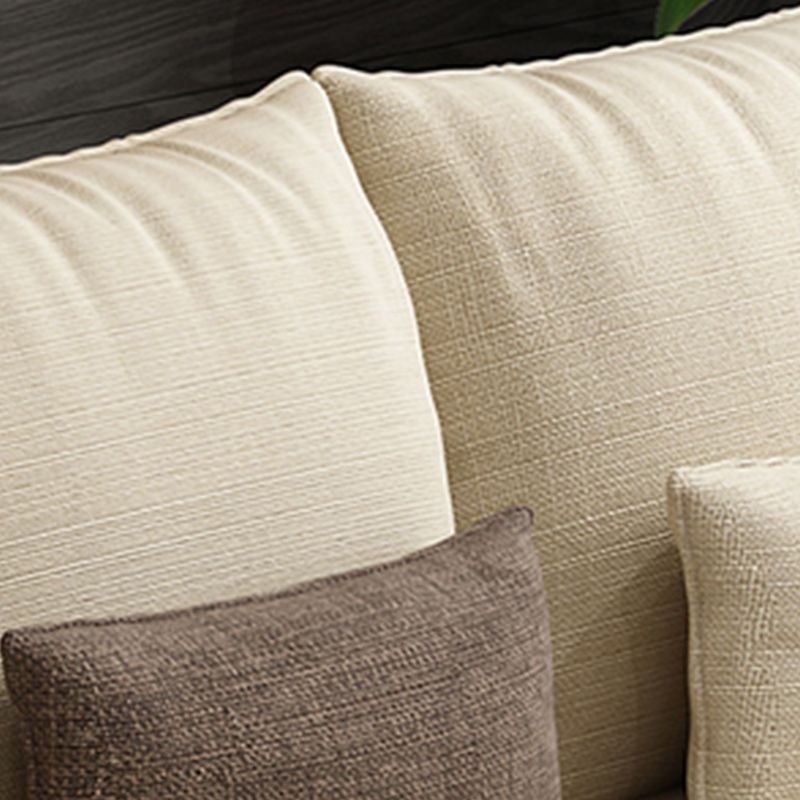 Flared Arm Sectional Sofa, Removable Cushions with Wooden Legs