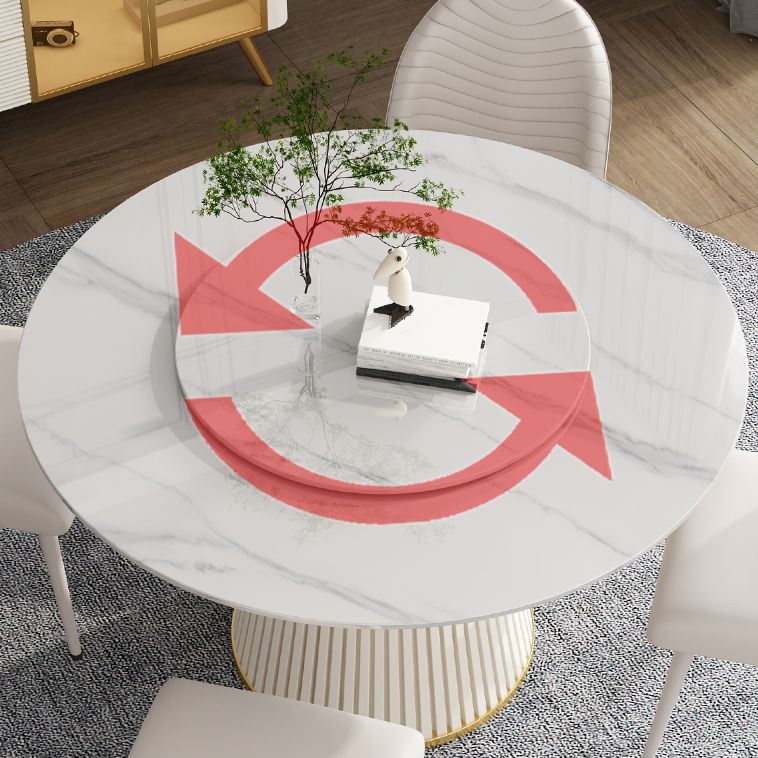Mesa de comedor de piedra redonda muebles casuales de pedestal de lujo tradicional