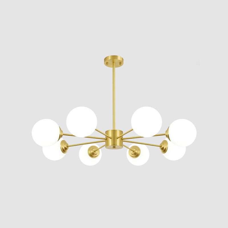 Lampe à lustre globe en laiton