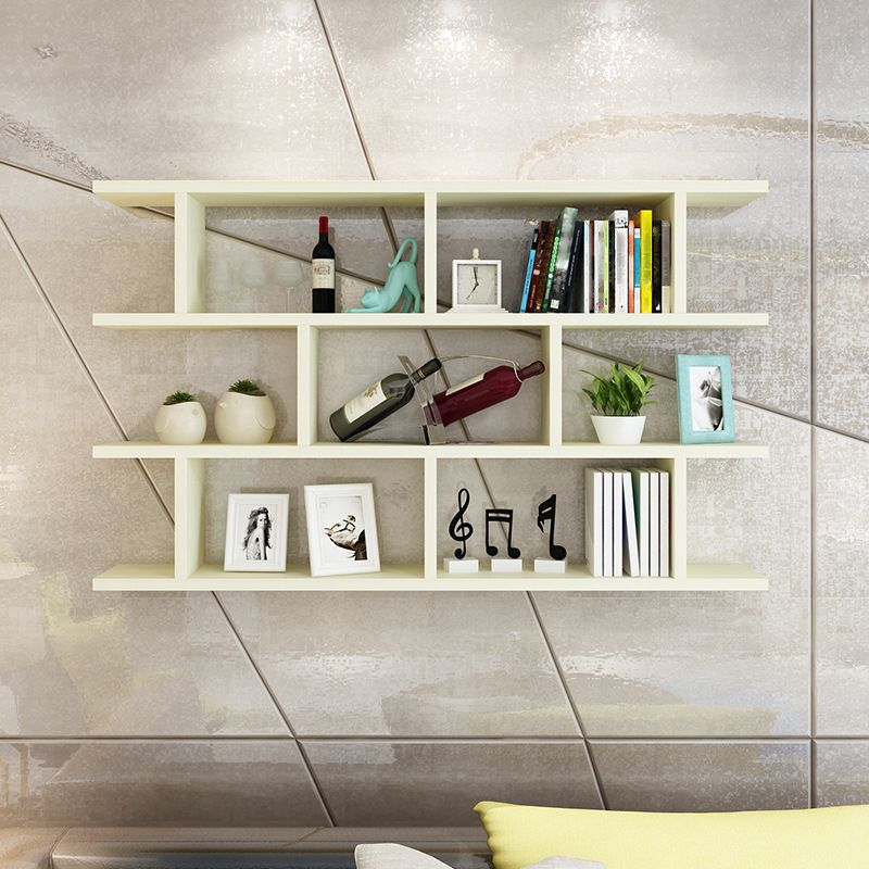 Scandinavian Floating Bookcase Wall Mounted Manufactured Wood Bookcase