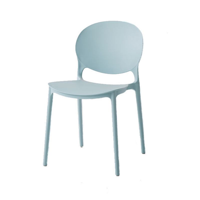 Chaise latérale de salle à manger à dossier ouvert en plastique nordique, chaise de salle à manger de 32 pouces avec 4 pieds pour Restaurant