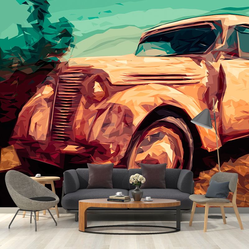 Car Transportation Contemporary Mural Decal Sitting Room Moisture Resistant Wall Decor