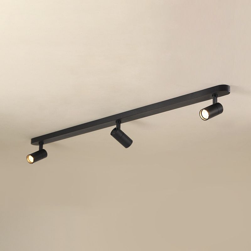 Wrought Iron Track Lighting New Modern Linear Ceiling Mounted Lamp with 3 Spotlights