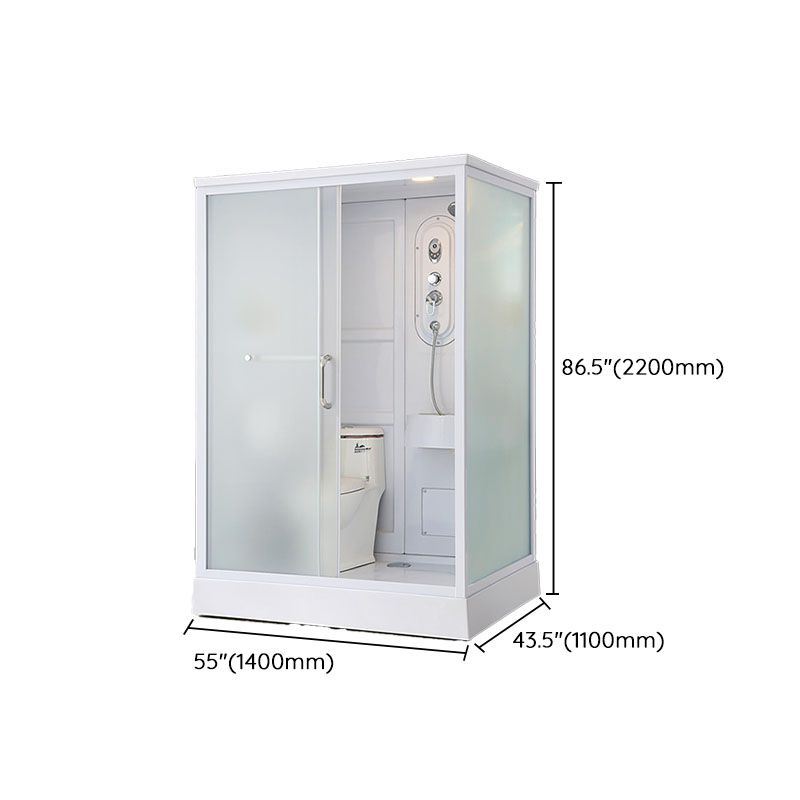 White Rectangle Shower Enclosure Tempered Glass Shower Enclosure