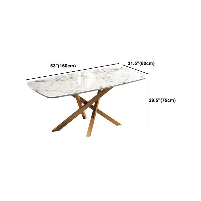 Glam White Stone Dining Set Furniture 1/5 Pieces Dining Furniture for Home