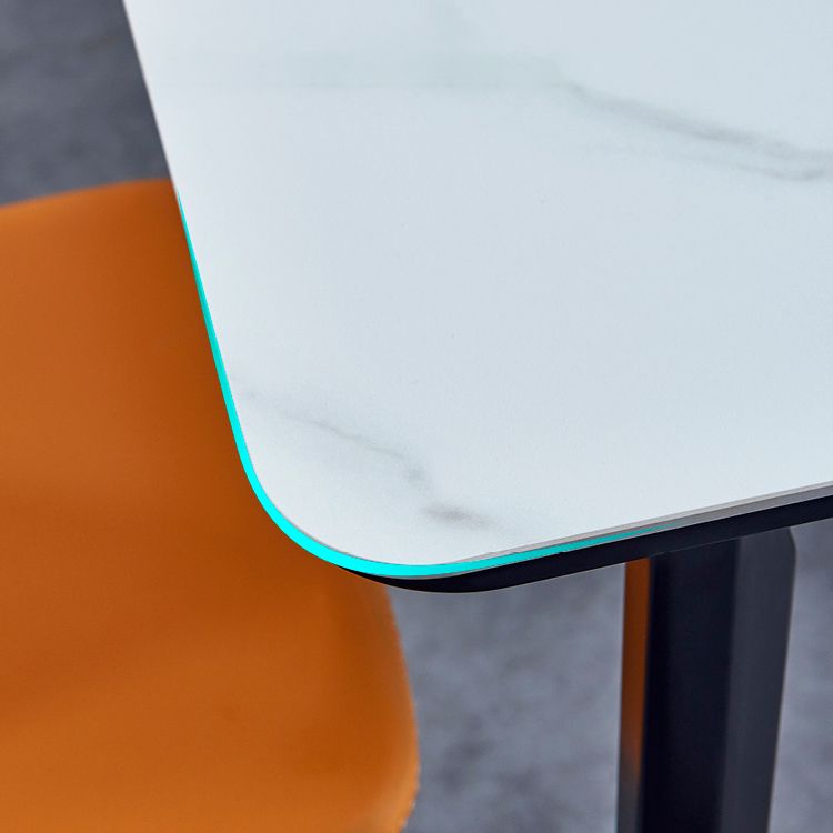 Table à manger en pierre fritrée de style moderne avec ensembles de table à manger rectangle avec table de 4 jambes