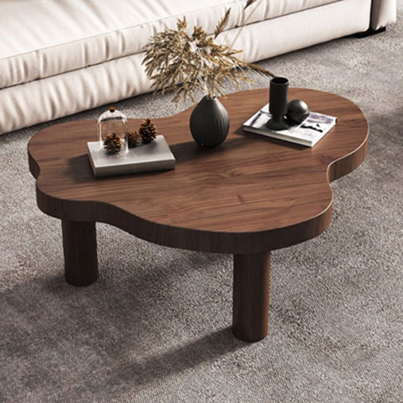 3 Legs Base Design Cocktail Table White/black/walnut Pine Free Shape Coffee Table