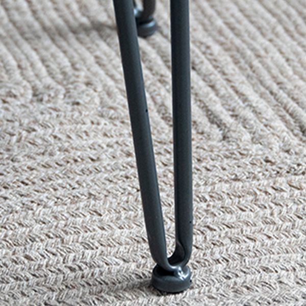 Round Sold Wooden Coffee Table with Black Base and Brone Top