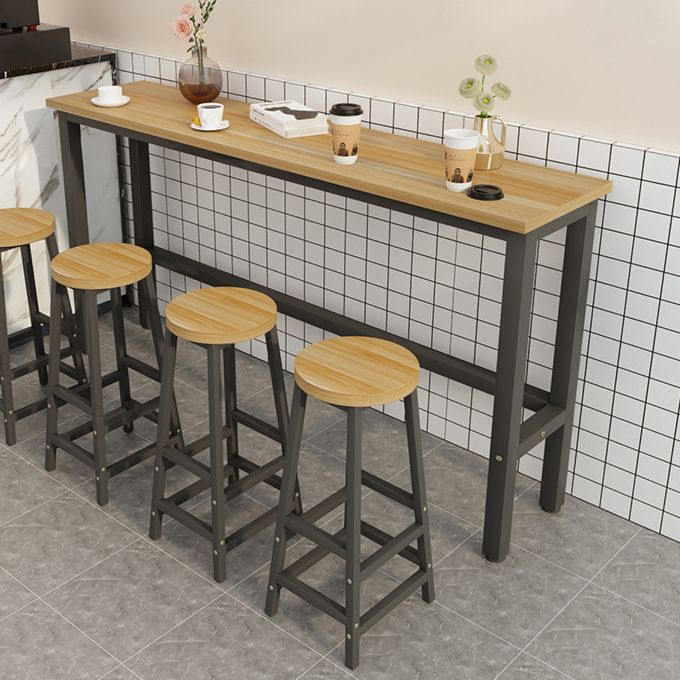 Modern Bar Dining Table Rectangle Bar Dining Table with Trestle Base