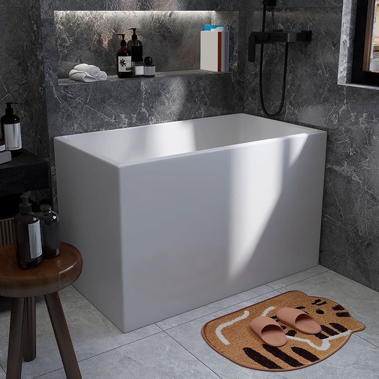 Modern Rectangular Acrylic Bathtub Freestanding Soaking Center Bath (Board not Included)