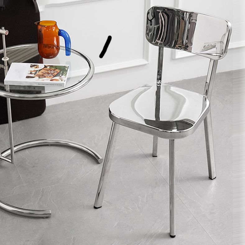 Chaise latérale de salle à manger en métal moderne, chaise sans bras à dossier ouvert pour restaurant
